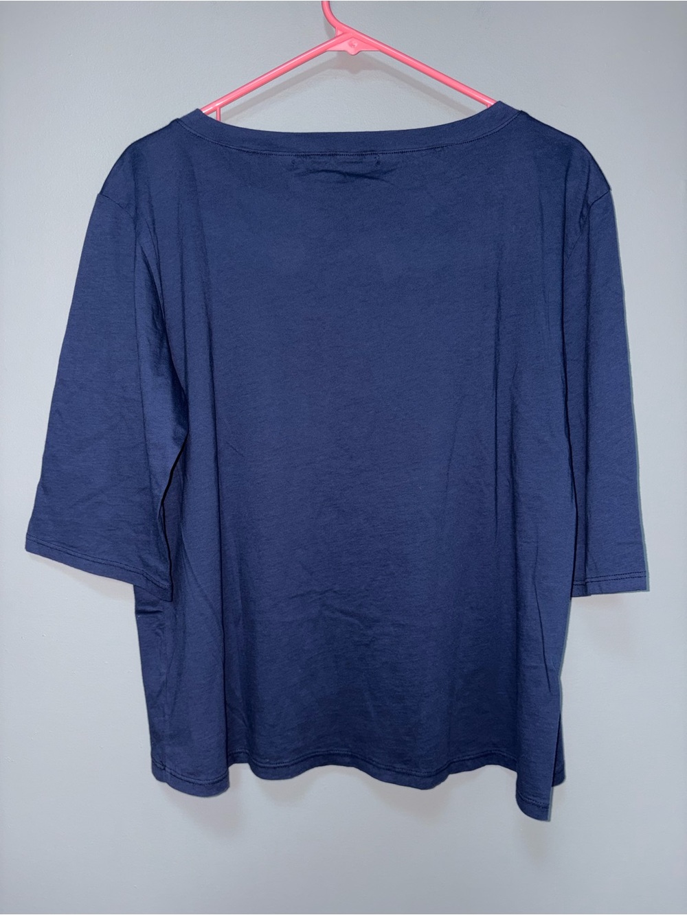 Michael Stars Women’s Navy Blue Oversized Cotton 3/4 Sleeve T-Shirt Size OS - Picture 3 of 6